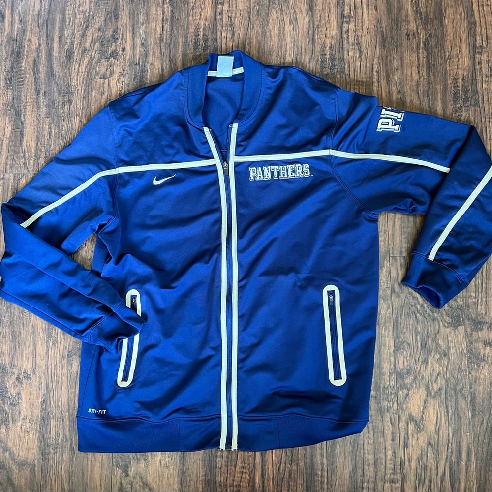 Pittsburgh Panthers Nike Dri-Fit Jacket Men's Blue & Gold, XL Full Zip NCAA